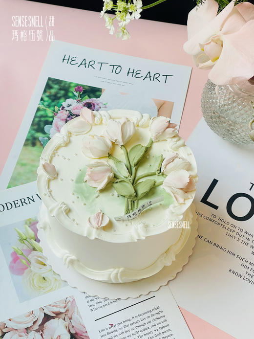 H163郁金香挚爱（韩式裱花蛋糕，请提前1-2天预订） 商品图0