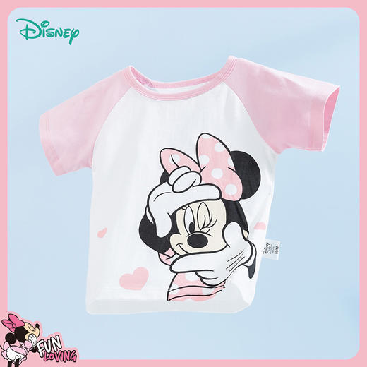 迪士尼童装女童纯棉短袖T恤夏季新品可爱米妮洋气中小童卡通印花T 商品图5