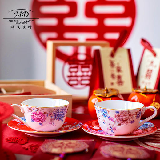 【6F】玛戈隆特 婚庆4头咖啡杯碟套装家用精致下午茶杯子套装礼盒装 商品图4