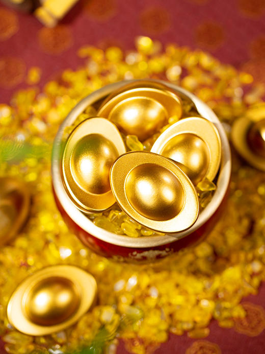 【6F】朱炳仁铜金元宝铜摆件桌面客厅玄关礼品 一锭发财元宝一个 商品图0