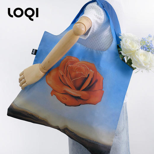 德国LOQI 博物馆系列 玫瑰冥想SD.MR  时尚艺术环保万用袋 折叠大容量单肩手提购物袋承重40斤防泼水 达利 商品图5