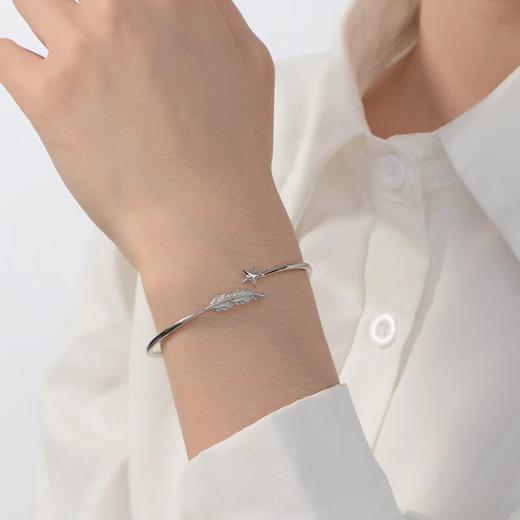 松枝手镯戒指S925银上开口大小可调匠心设计 商品图1