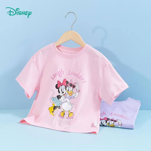 迪士尼童装女童米妮黛丝公主印花短袖俏皮甜美女孩T恤夏季新款 商品图9