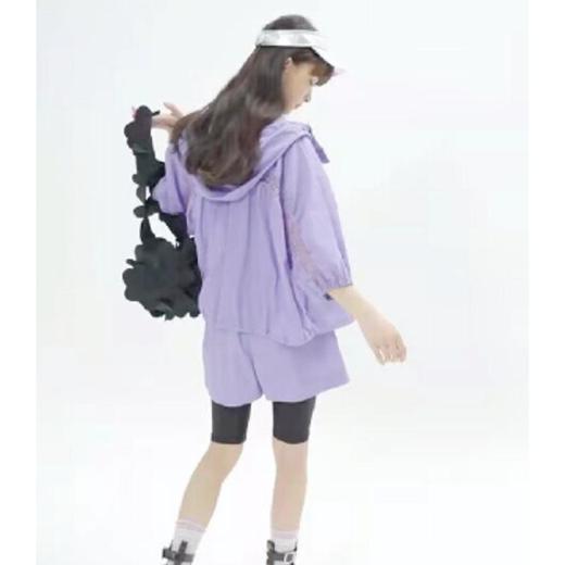 南二楼渔牌2023年夏带帽拼花边落肩上衣FGHAT010A精品女装 商品图1