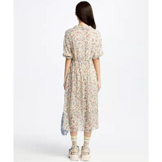 南二楼渔牌2023年夏小碎花半开扣连衣裙FGHA0030精品女装 商品图1