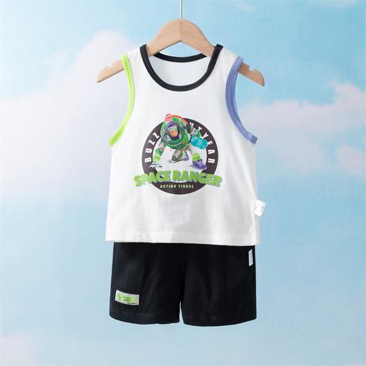 迪士尼童装 巴斯光年印花休闲背心套装夏季新款撞色时尚上衣短裤 商品图1