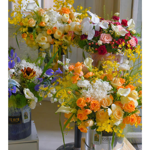 《晨希》进口马蹄莲跳舞兰奶油杯高级抱抱桶 商品图1