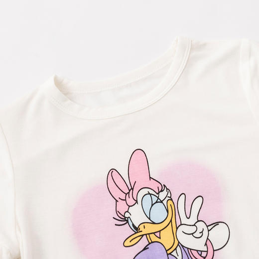 迪士尼童装女童短袖t恤九分裤套装夏季中小童天丝莫代尔两件套232T1489 商品图4