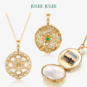 【东·西】JULEE JULEE茱俪珠宝  18K黄金祖母绿钻石相片盒/吊坠