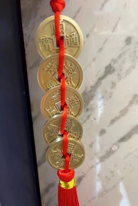 【6F】朱炳仁铜 五帝钱门对门挂件窗户卫生间门口吉祥中国结铜钱古币