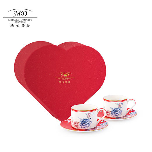 【6F】玛戈隆特盛世牡丹婚庆骨瓷咖啡杯高档奢华情侣下午茶咖啡杯礼盒装 商品图4