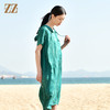 佐尔美夏季新款 时尚气质连帽桑蚕丝真丝短袖连衣裙女E32LS15 商品缩略图3