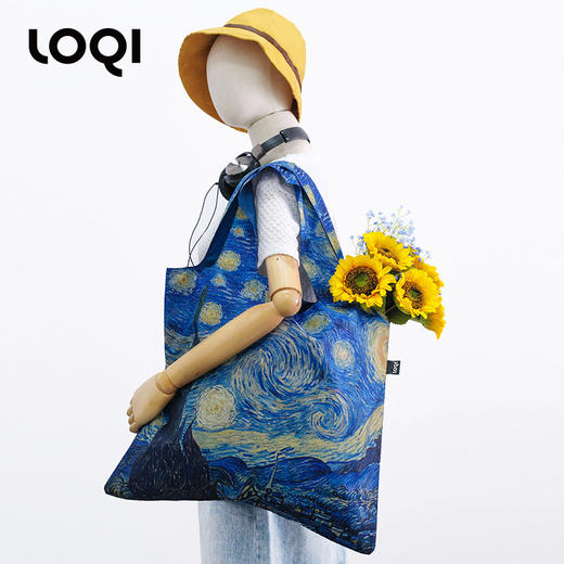 德国LOQI x 梵高系列 环保袋&收纳袋套装 再生环保材料 可折叠 旅行大容量 防泼水 超轻 收纳套组 梵高博物馆合集 星空 向日葵 杏花 商品图7