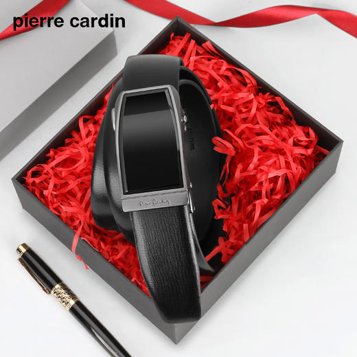 皮尔卡丹男士牛皮皮带时尚镜面商务休闲腰带 商品图2