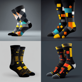 时尚款 · AI 男人袜 · Midjourney 做的男人袜（4双）