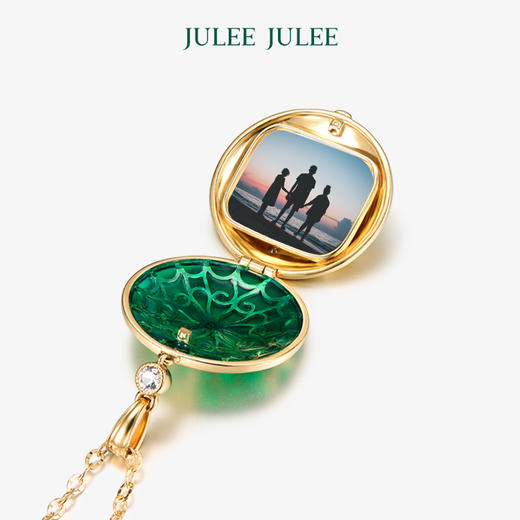 【初代】JULEE JULEE茱俪珠宝18K黄金祖母绿钻石相片盒/吊坠 商品图3