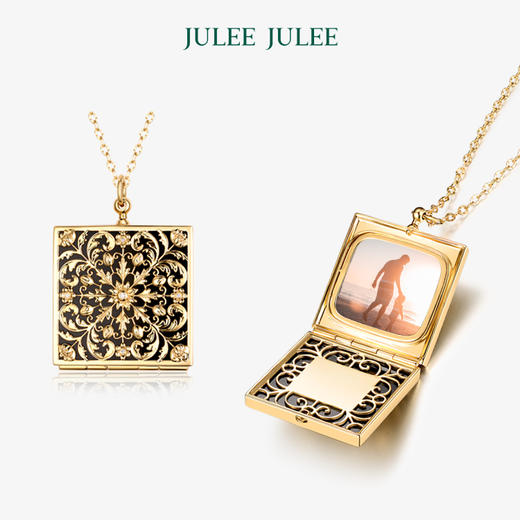 【憧憬】相片盒JULEE JULEE茱俪珠宝 18K黄金钻石相片盒吊坠 商品图0