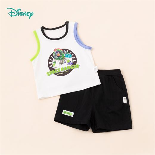 迪士尼童装 巴斯光年印花休闲背心套装夏季新款撞色时尚上衣短裤 商品图0