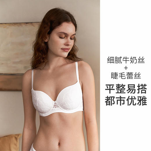 HSIA遐全罩杯包容圆润薄款文胸有钢圈防外扩轻奢大胸显小内衣女夏【蔷薇blues】 商品图3