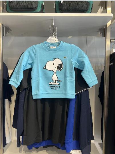  Lacoste/法国鳄鱼 儿童新款印花舒适圆领休闲长袖T恤 商品图0