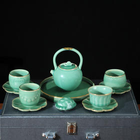 【加赠和田墨玉心经吊坠】《西游传奇》茶器套组 故宫特邀文物修复专家阳士琦监制 手工描真金