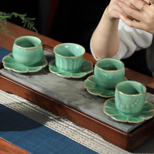 【加赠和田墨玉心经吊坠】《西游传奇》茶器套组 故宫特邀文物修复专家阳士琦监制 手工描真金 商品图2