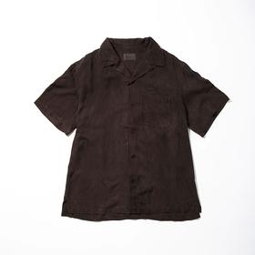 KUON S/S Open Collar Shirt 日本鹿儿岛职人天然染色泥染短袖衬