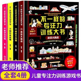 不一样的专注力训练大书全4册 JST注意力训练迷宫大挑战图形连连看找不同3-6岁以上到10岁儿童记忆力全脑开发数学思维逻辑游戏绘本