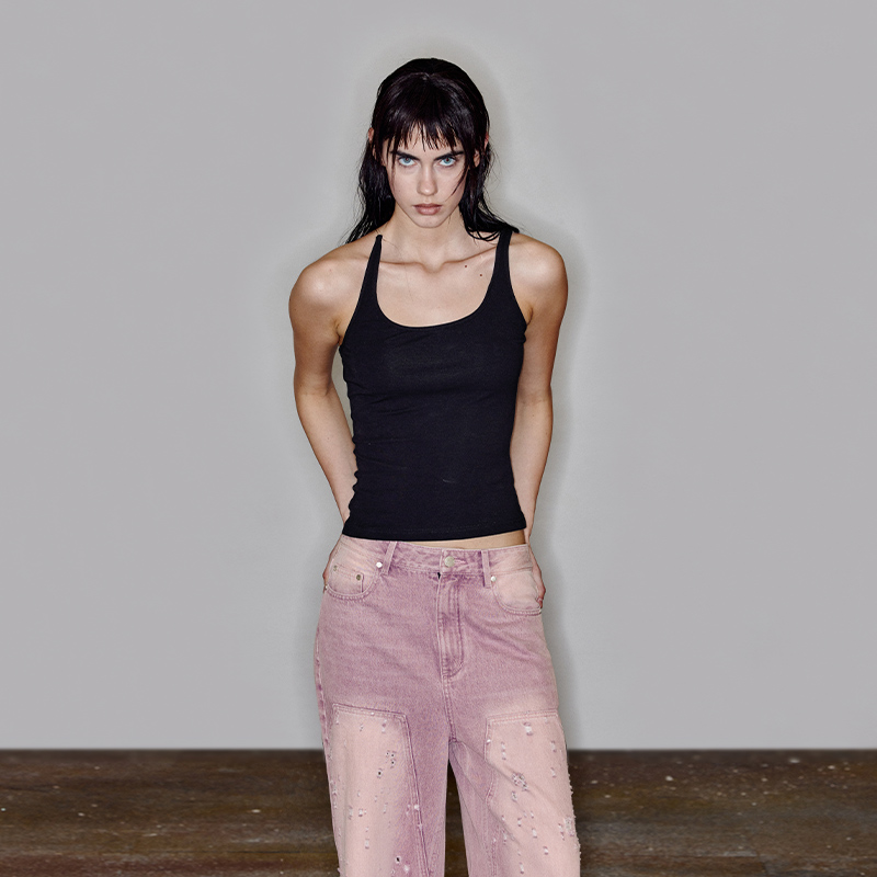 NUTH“back up”｜视觉错位挂脖吊带背心修身短款无袖上衣