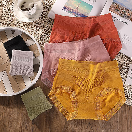 【呵护女性健康。柔软轻肤】新品蓝盒5.0无缝女士盒装内裤 高腰收腹裤透气纯棉大码三角裤女裤 商品图1