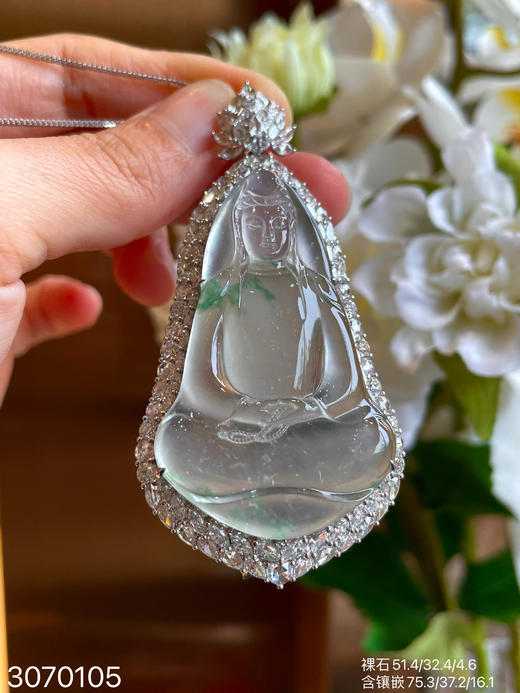 玻璃飘翠观音吊坠【3070105】具体价格微信咨询 商品图5