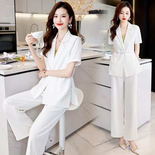 宽松显瘦减龄，西服西裤时尚气质两件套HR-HBLJRA646 商品图2