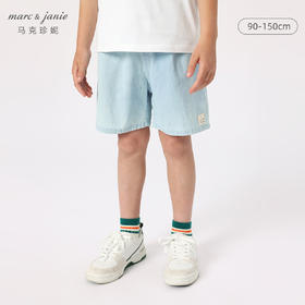 马克珍妮新款夏装男童柔软纯棉牛仔五分短裤 儿童裤子230899