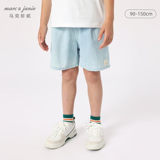 马克珍妮新款夏装男童柔软纯棉牛仔五分短裤 儿童裤子230899 商品图0
