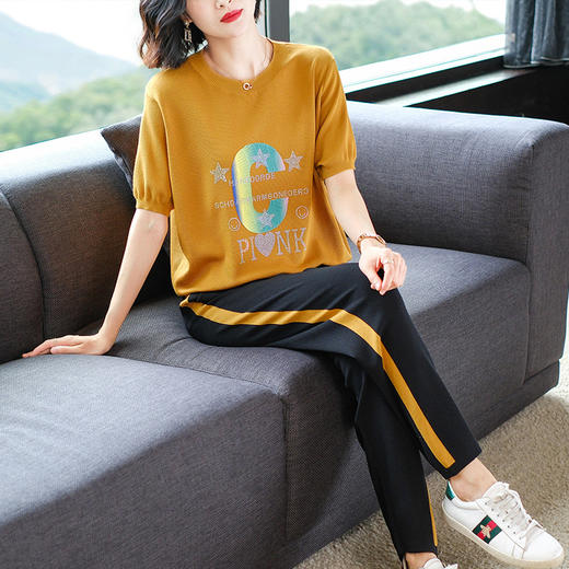 短袖冰丝运动套装，宽松休闲时尚两件套CC-10-1811 商品图5