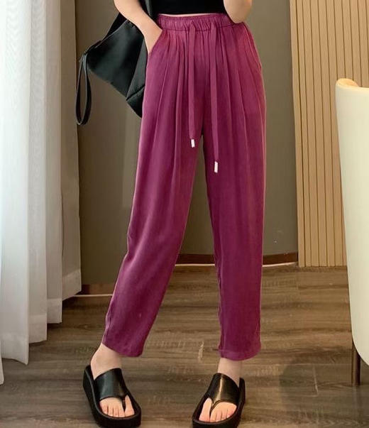 铜氨丝萝卜裤。 玫红  白色 黑色 自己备注号码颜色 商品图0