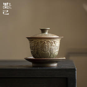 墨己 | 备前烧日式粗陶 三才盖碗 品茗杯 盖置 茶叶罐