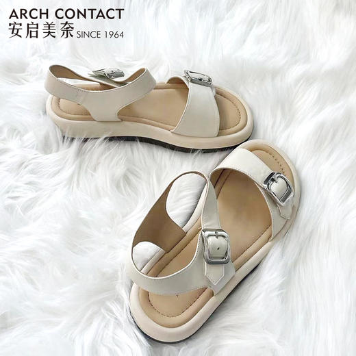 平跟凉鞋 | ARCHCONTACT安启美奈 金属扣女鞋52819 商品图1