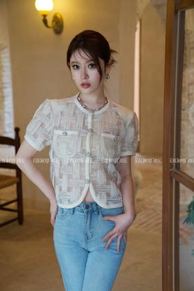 【门店同款】夏季小香风编织透视上衣 150760937