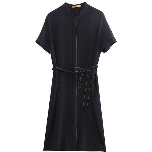 玳莎22mm弹力重磅真丝衬衫式连衣裙夏季轻奢简约设计感裙子  DB35106 商品图4