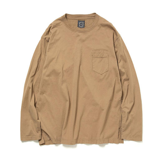 hobo L/S CREW NECK TEE 职人制天然染色复古水洗天竺棉长袖T恤 商品图1