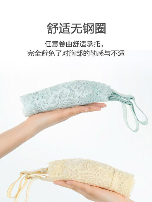 大胸显小款抹胸聚拢防下垂，轻薄透气，无钢托，性感蕾丝，美背温玥调整型文胸， 商品图3