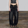 NUTH“小飞鼠”｜黑色牛仔裤设计感复古宽松阔腿牛仔裤 商品缩略图0