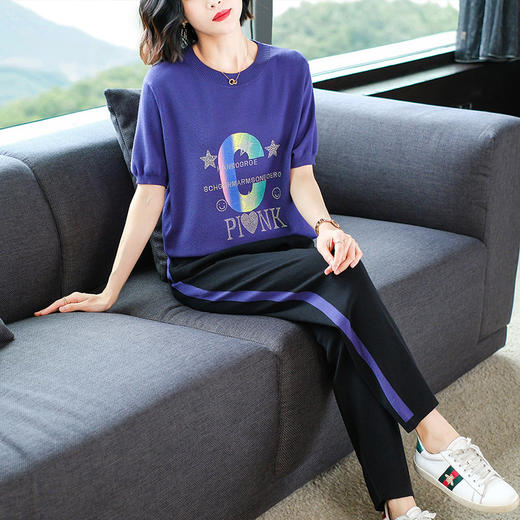 短袖冰丝运动套装，宽松休闲时尚两件套CC-10-1811 商品图1