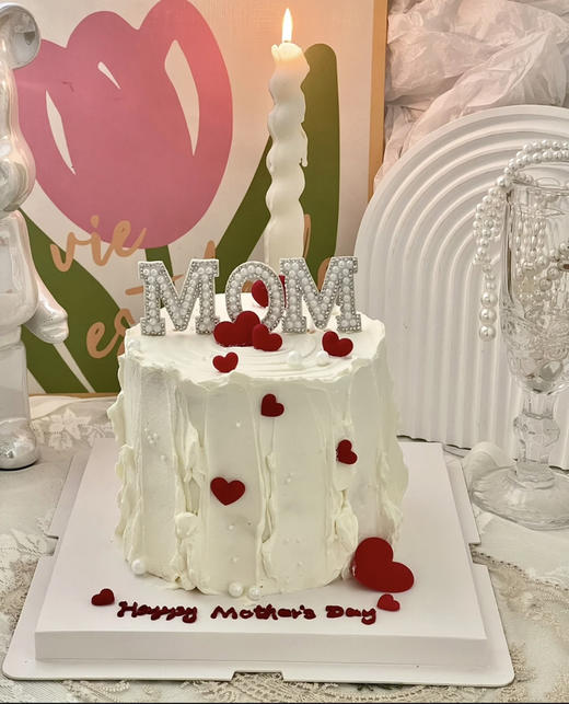 mom珍珠妈妈简约爱心蛋糕 商品图1
