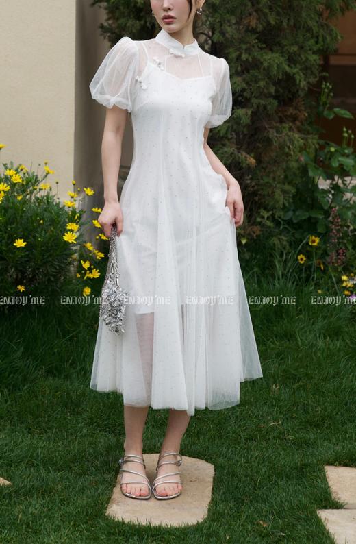 【门店同款】2023年夏季盘扣烫钻网纱两件套连衣裙 150760814 商品图6