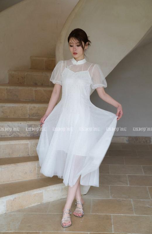 【门店同款】2023年夏季盘扣烫钻网纱两件套连衣裙 150760814 商品图2