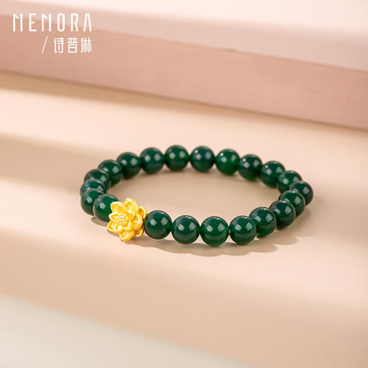 足金莲花转运珠花朵玛瑙手串送妈妈礼物MEMORA诗普琳HBE045（线上专供） 商品图5