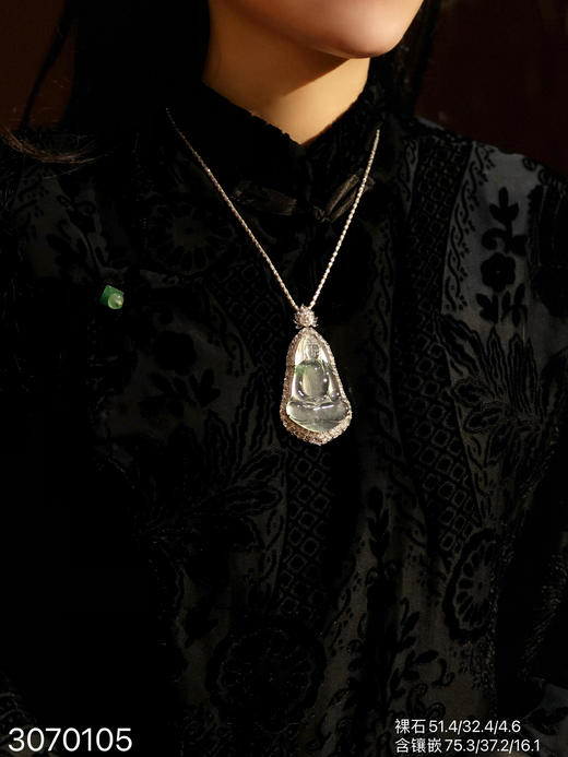 玻璃飘翠观音吊坠【3070105】具体价格微信咨询 商品图4