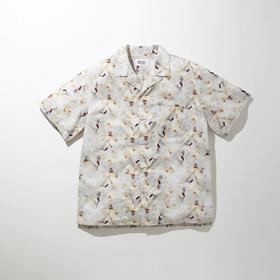 KUON Cotton Shirt 高密度编织精梳棉古巴领贝壳印花短袖衬衫